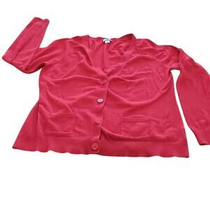 Worthington red sweater cardigan women's large